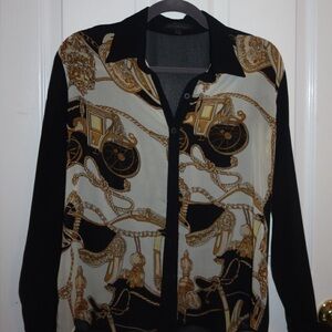 Lucca Couture Black Sheer Blouse